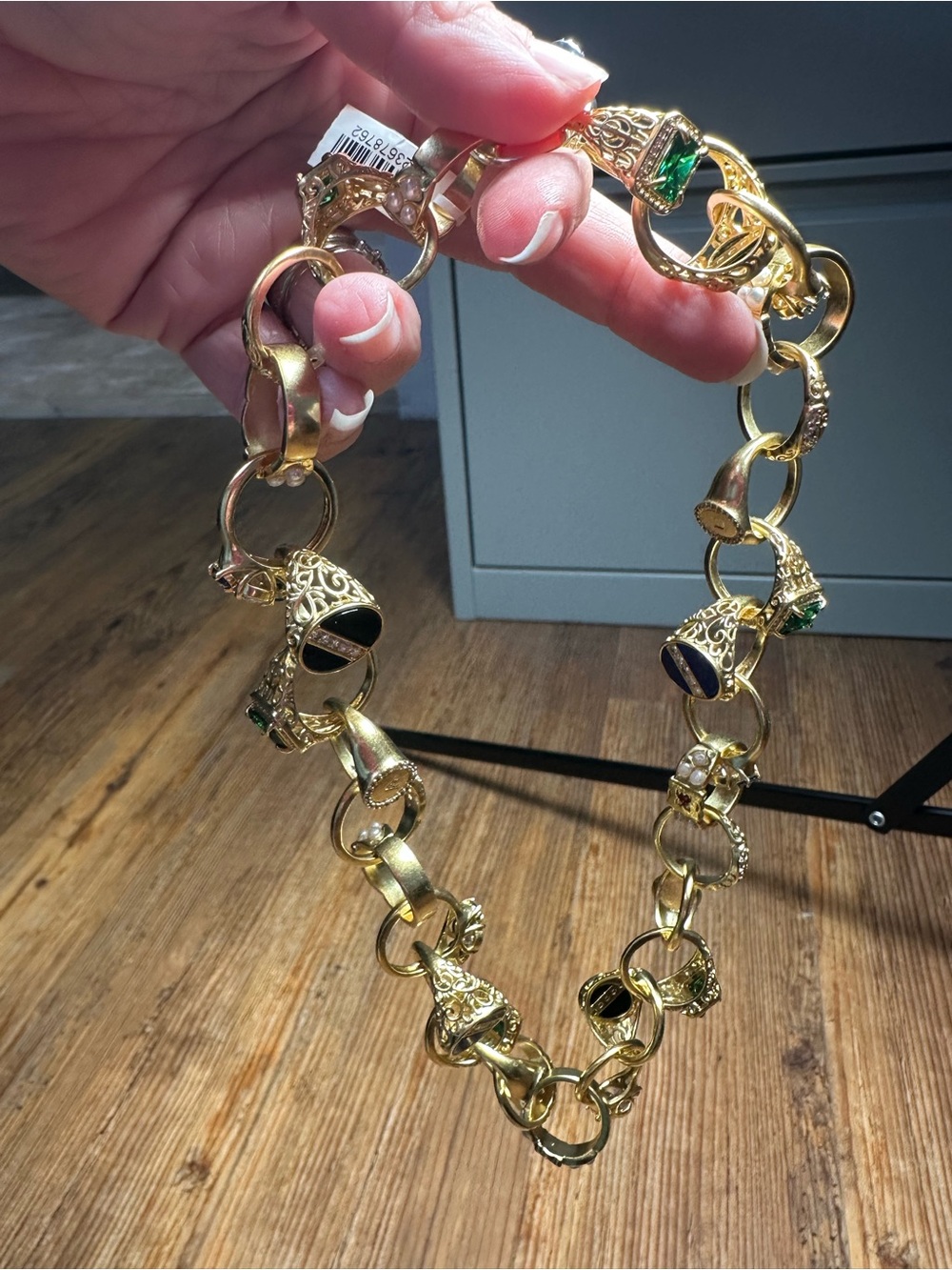 Edwardian gold ring-chain necklace - Picture 7 of 7